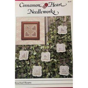 Cinnamon Heart Needleworks Rosebud Hearts Pattern Book Cross-Stitch Floral Home